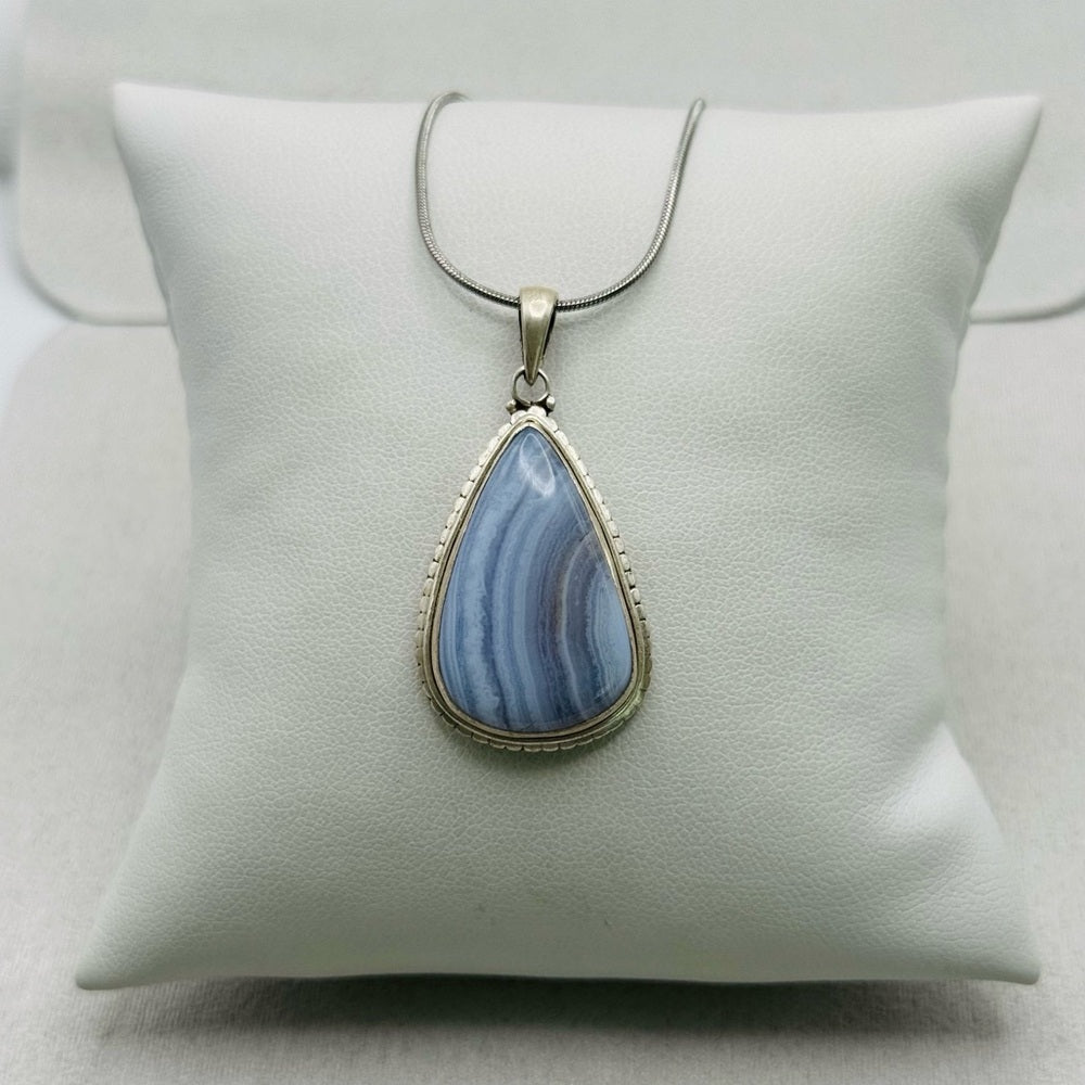 Blue Lace Agate S925 Pendant
