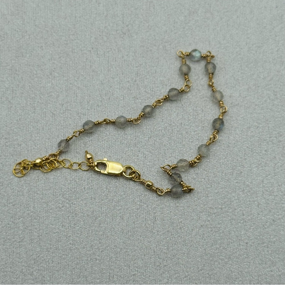 Labradorite S925 Gold Bracelet