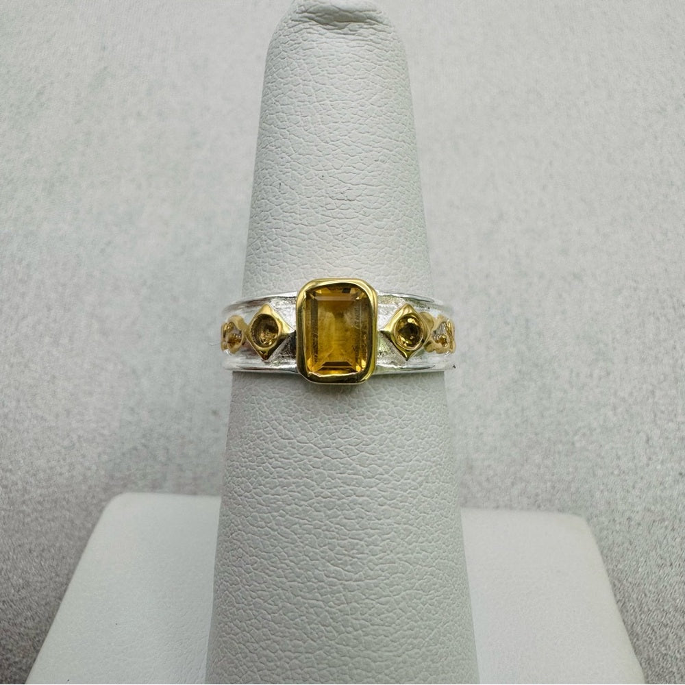 Citrine S925 Two Tone Ring