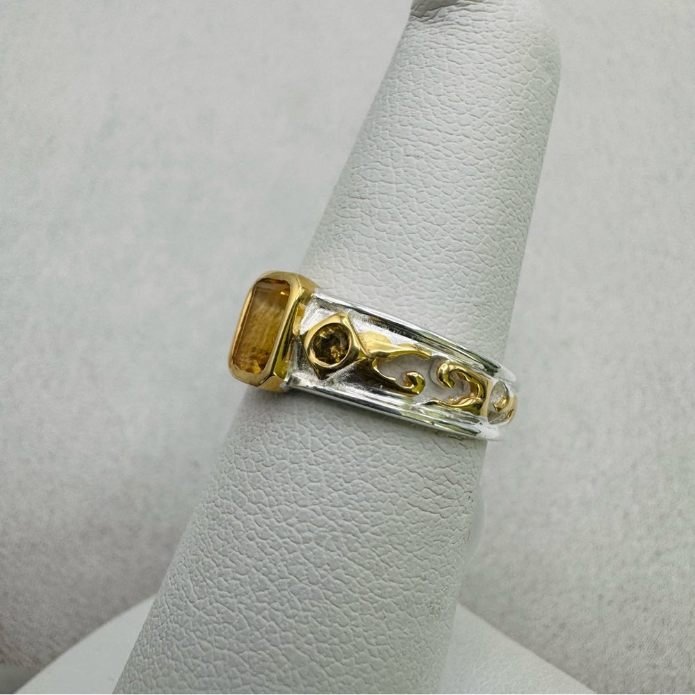 Citrine S925 Two Tone Ring