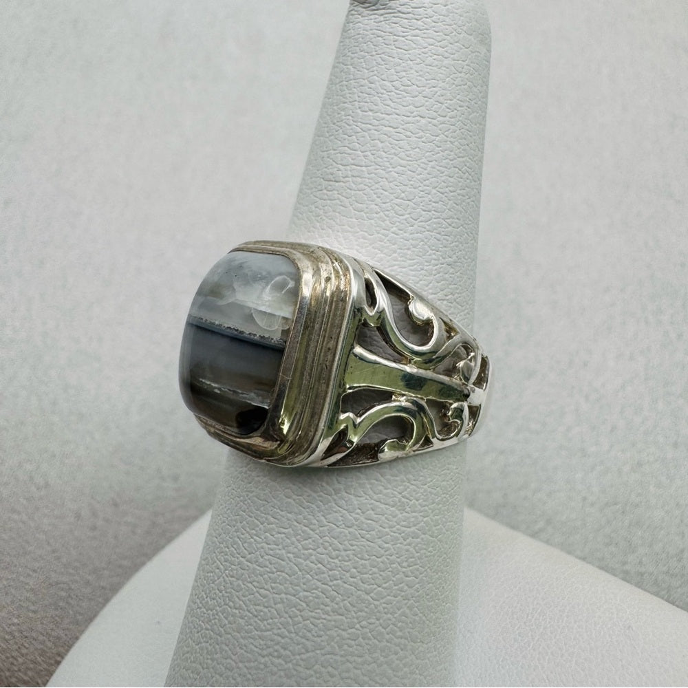 Banded Agate S925 Ring