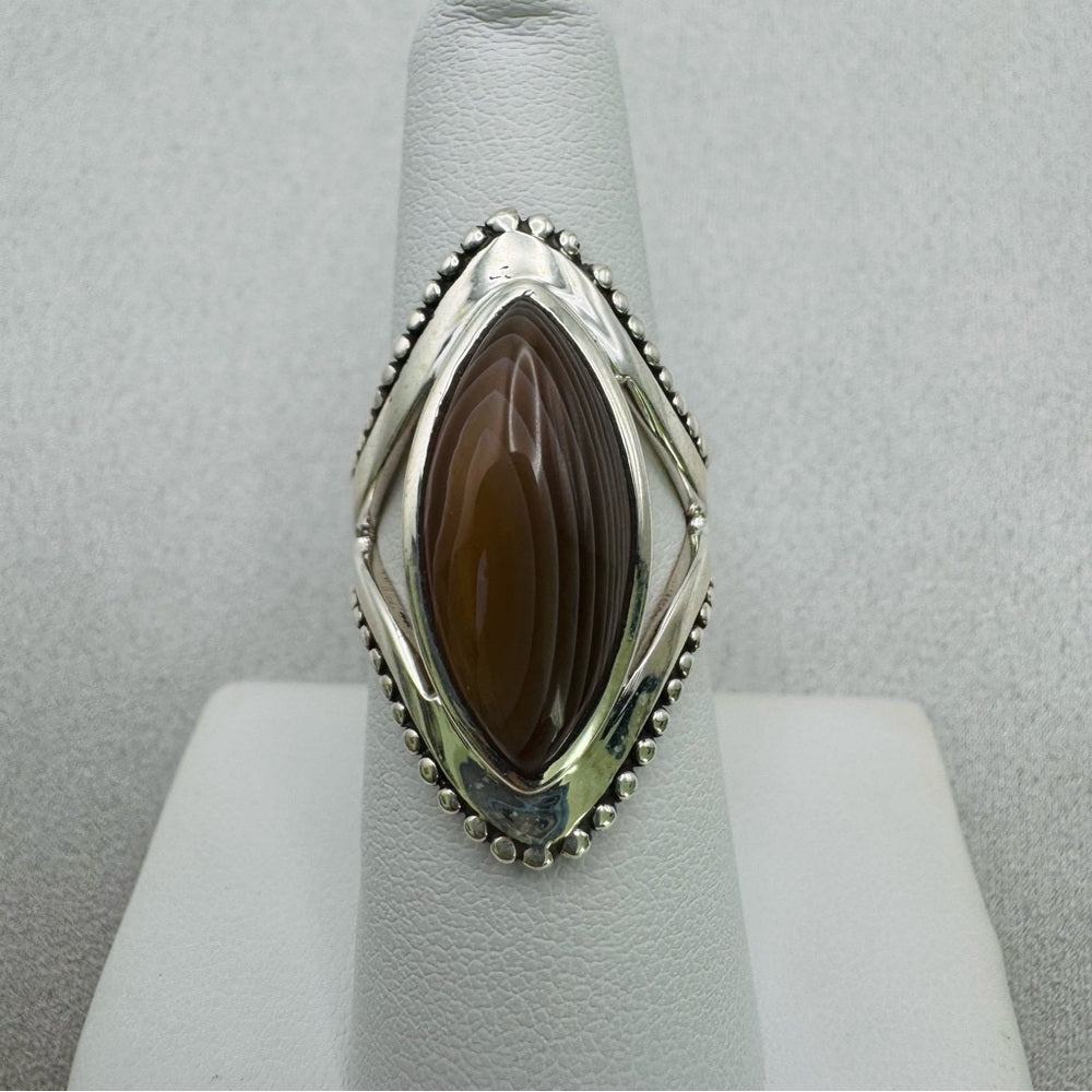 Botswana Banded Agate S925 Ring