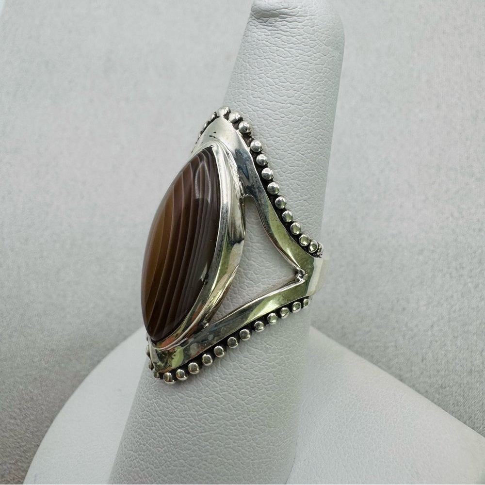 Botswana Banded Agate S925 Ring