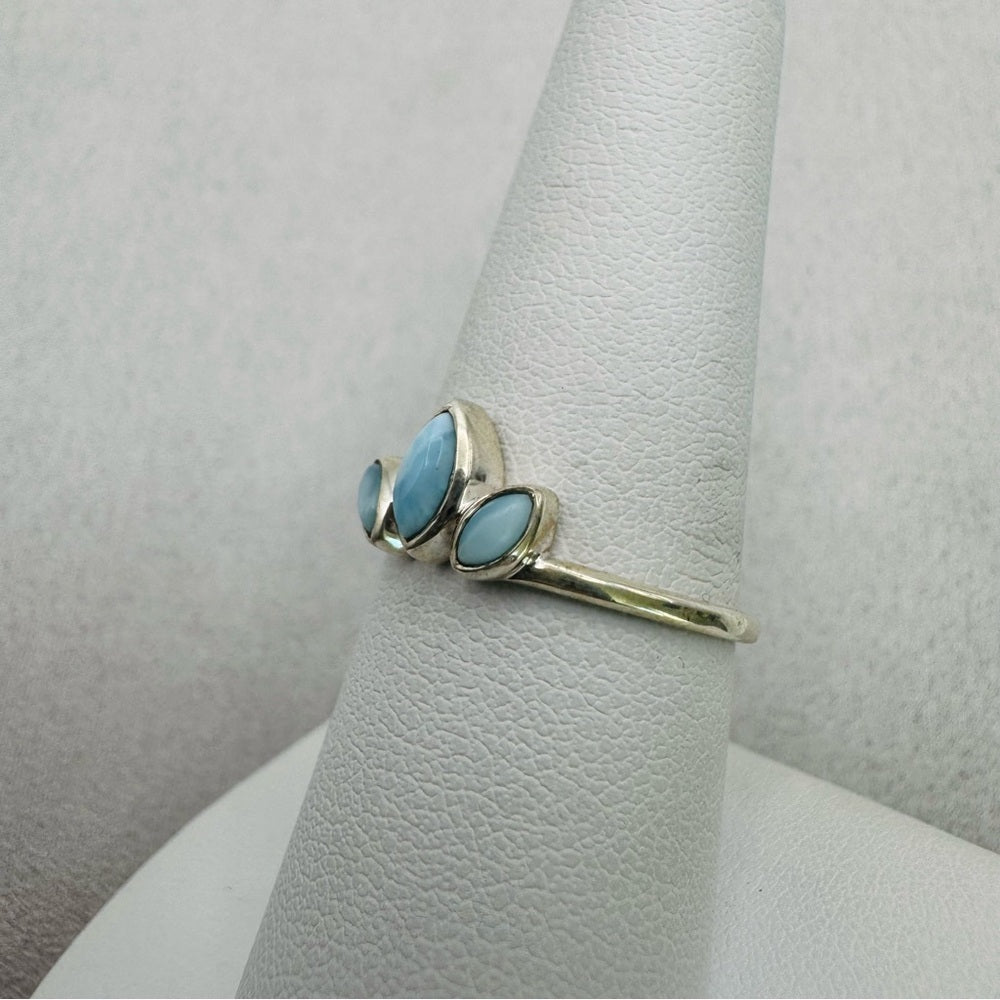 Larimar Half Lotus S925 Ring