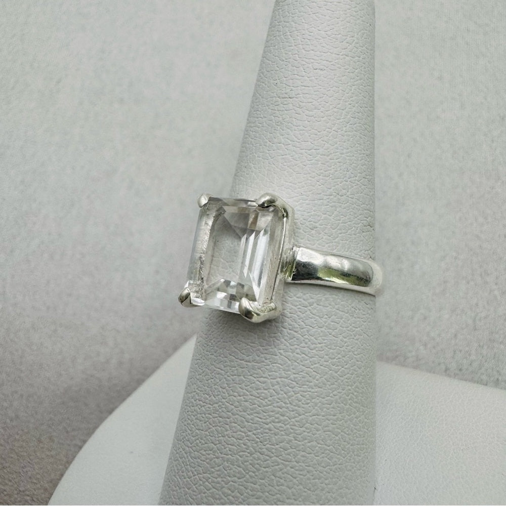 Clear Quartz Emerald Cut S925 Ring