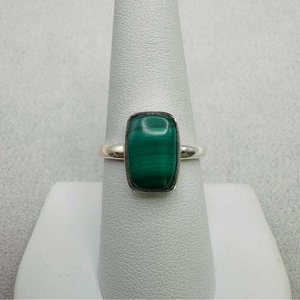 Rectangle Malachite S925 Ring