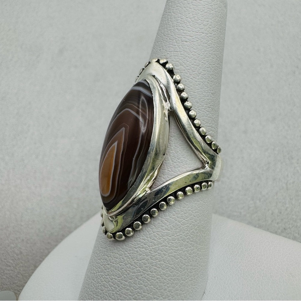Botswana Banded Agate S925 Ring