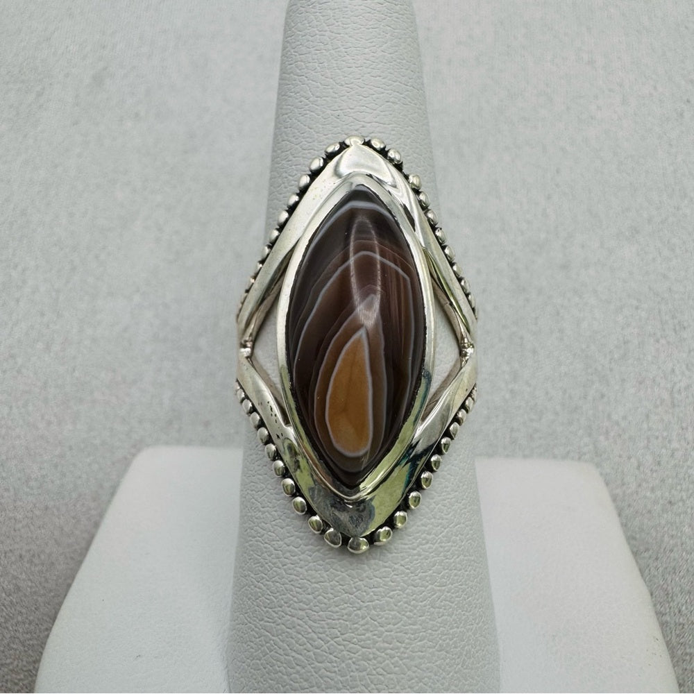 Botswana Banded Agate S925 Ring