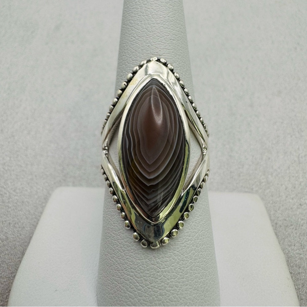 Botswana Banded Agate S925 Ring