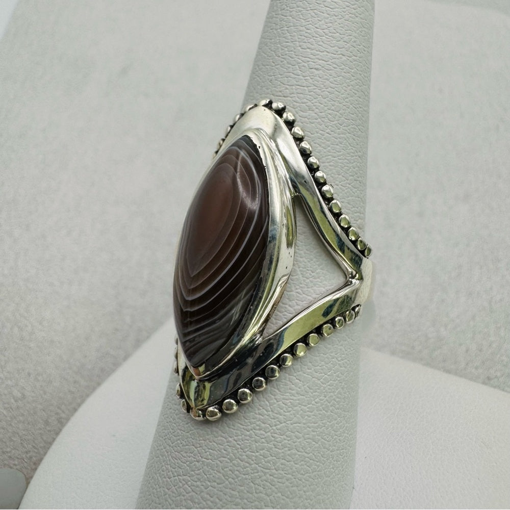 Botswana Banded Agate S925 Ring