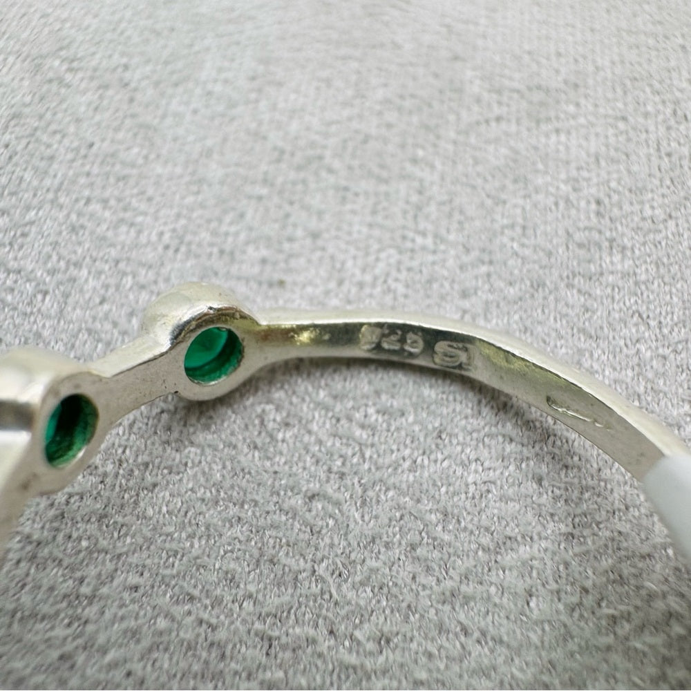 Emerald Bezel Set S925 Ring