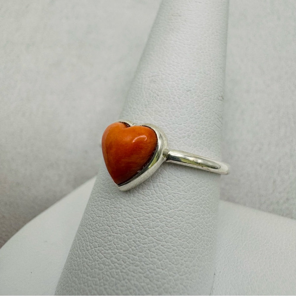 Pink Spiny Oyster Heart S925 Ring