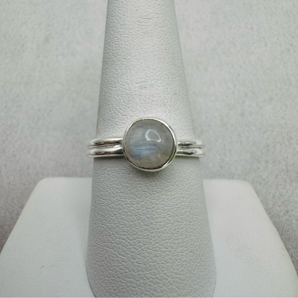 S925 Rainbow Moonstone Ring