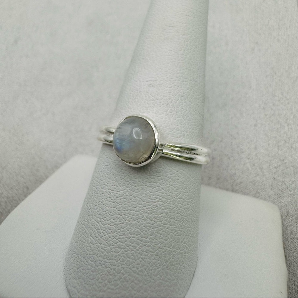 S925 Rainbow Moonstone Ring