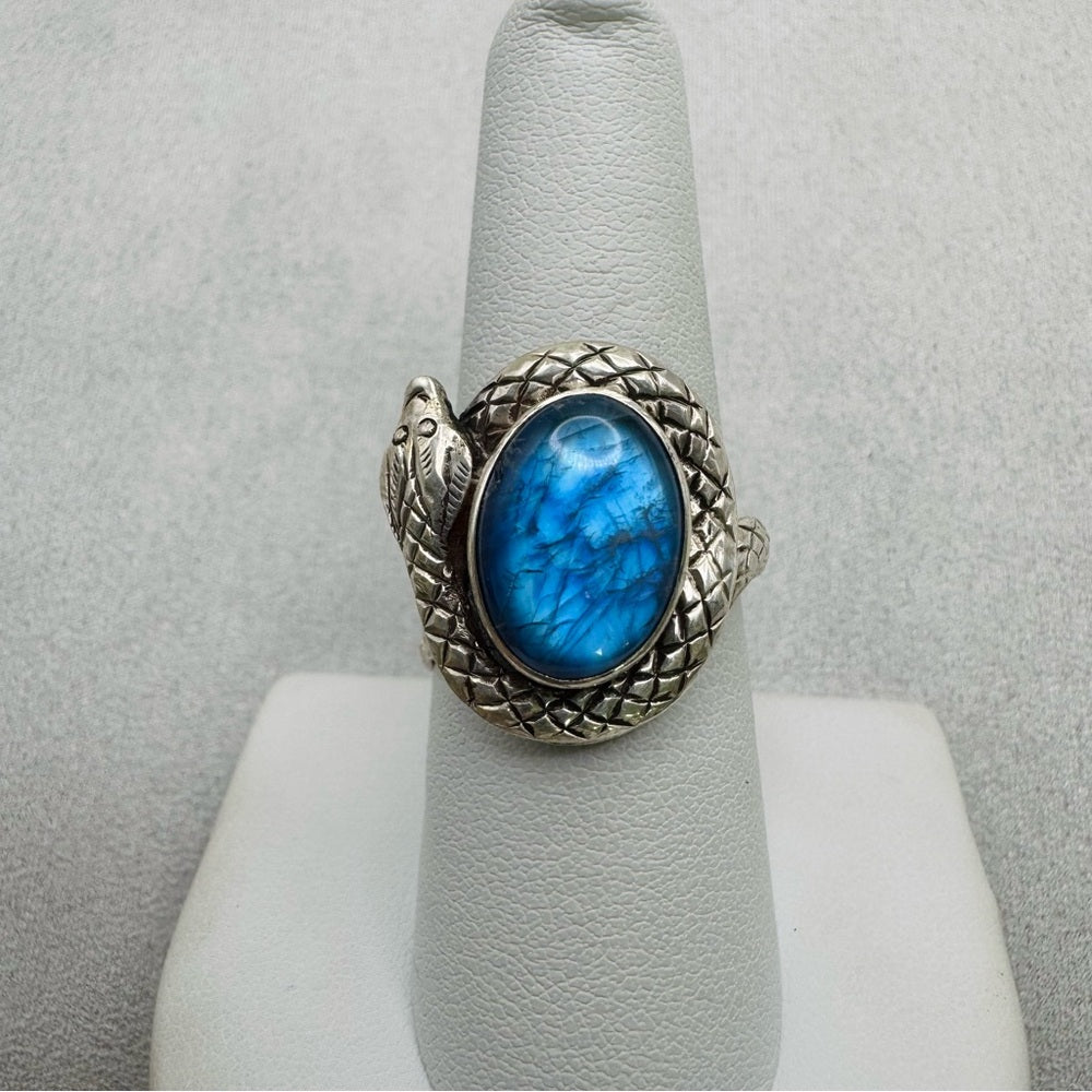 Labradorite Snake S925 Adjustable Ring