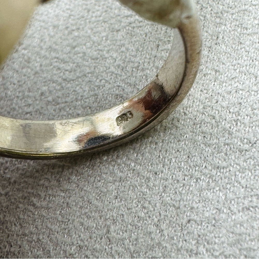 S925 Oval Labradorite Adjustable Ring