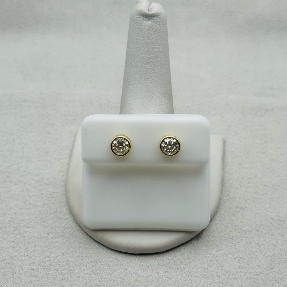 0.5 * 2 CT Moissanite Diamond Bezel Set Earrings