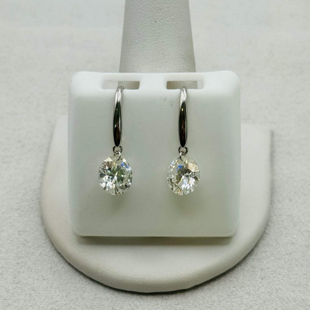 2 * 2 CT Moissanite Diamond Round Earrings
