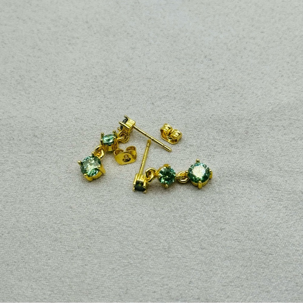 1.8 * 2 Moissanite Diamond Alexandrite Colored Triple Drop Dangle Earrings