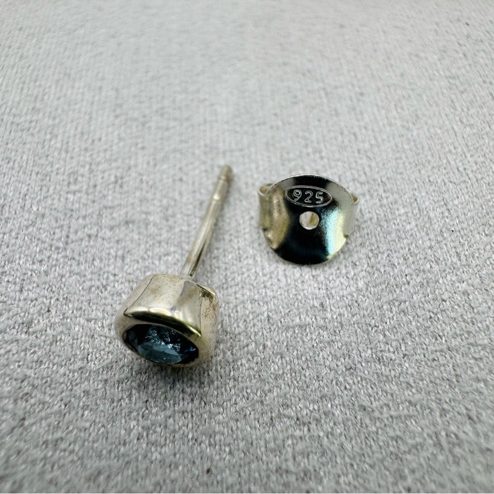 S925 London Blue Topaz Stud Earrings