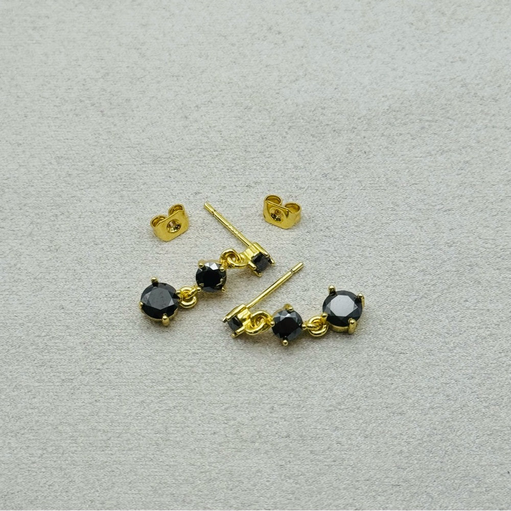 1.8 * 2 CT Moissanite Diamond Black Triple Drop Dangle Earrings