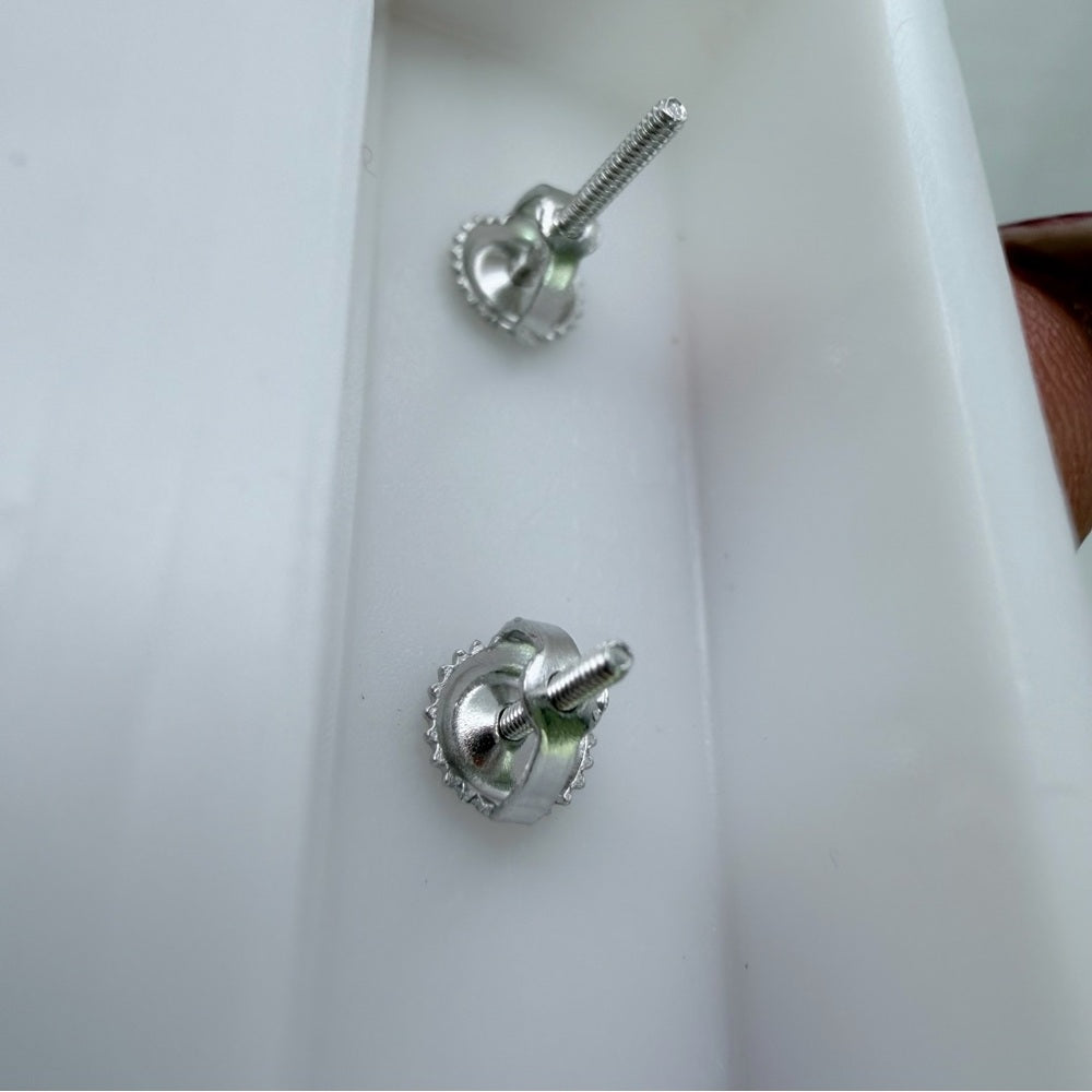 0.5 * 2 CT Moissanite Diamond Red Solitaire Earrings