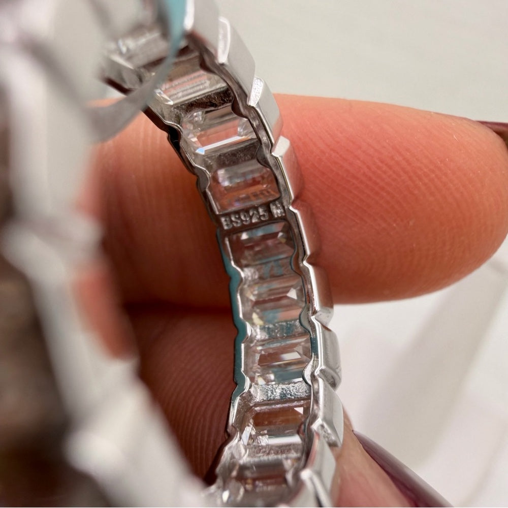 5.67 CT Moissanite Diamond Full Eternity Emerald Cut Band