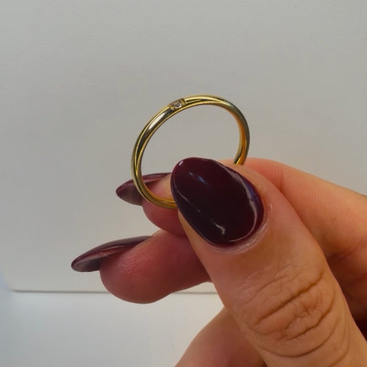Yellow Gold Micro Ring