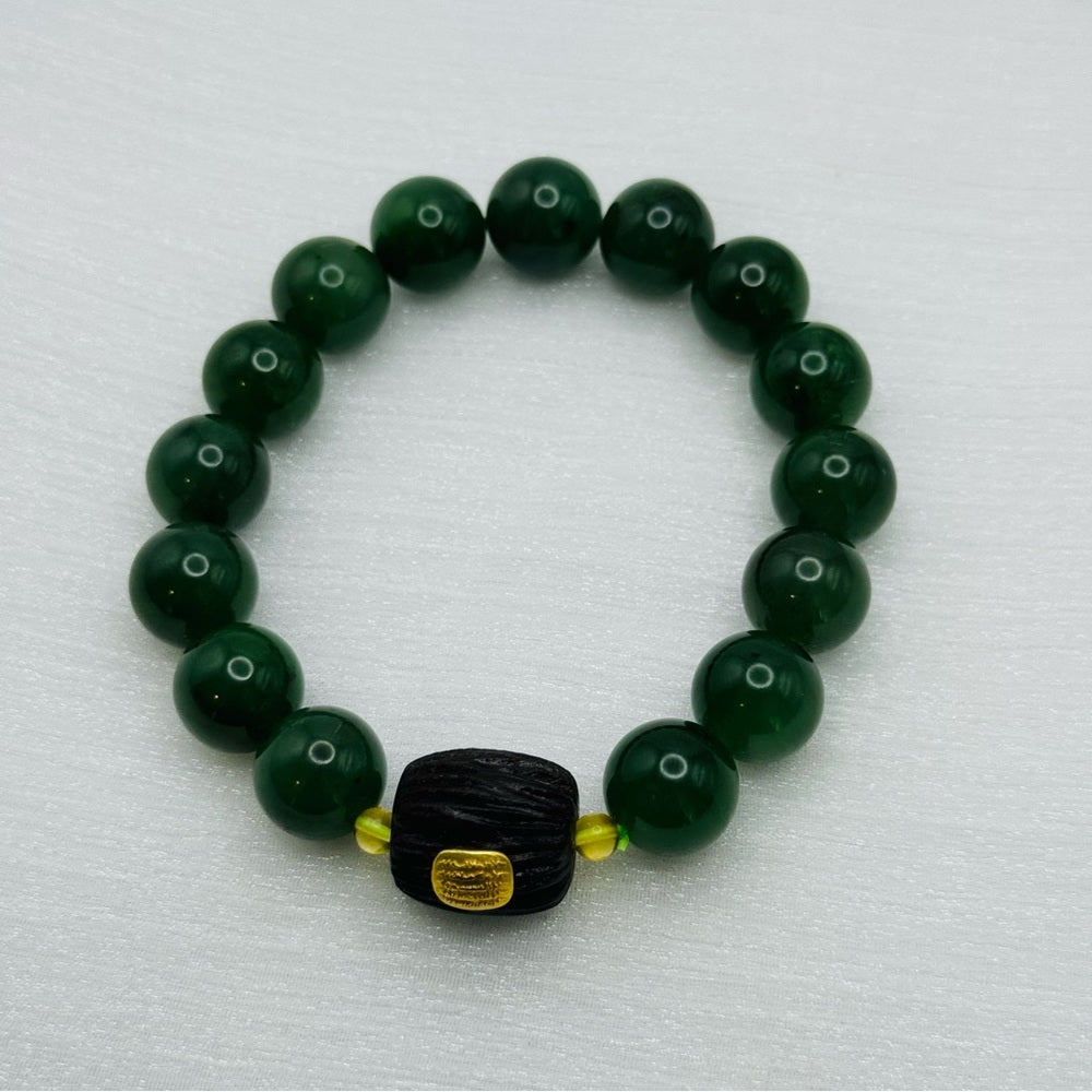 Beaded Jade Stretchy Bracelet