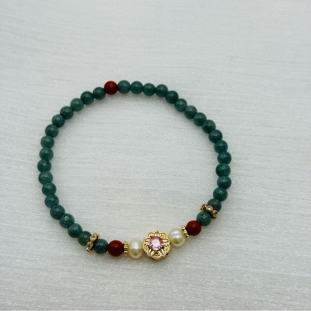 Beaded Jade Stretchy Bracelet