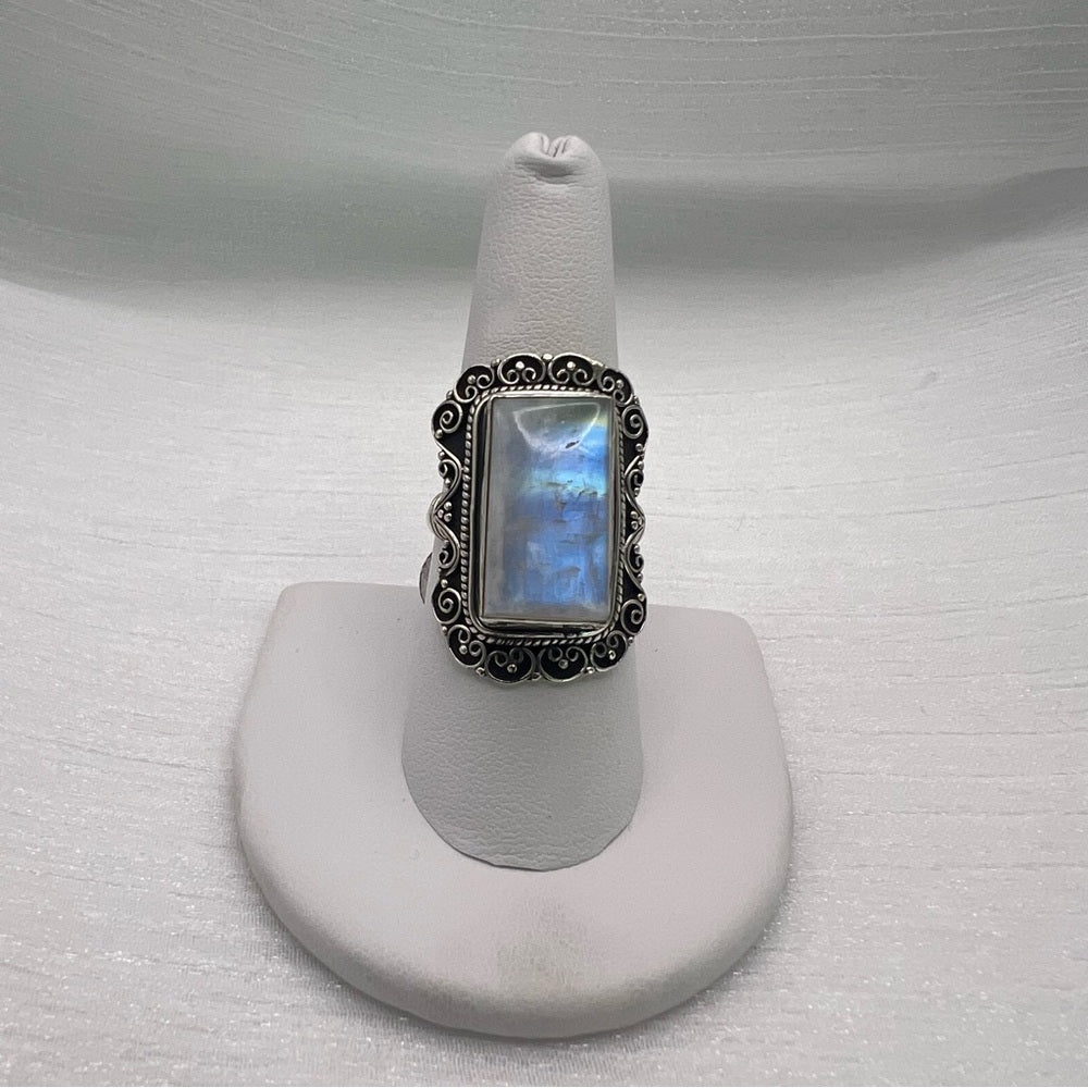 Rectangle S925 sterling silver moonstone