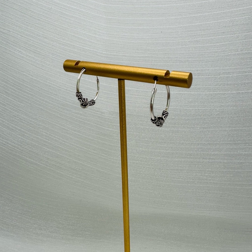 Sterling Silver Hoops with Knot Detailing