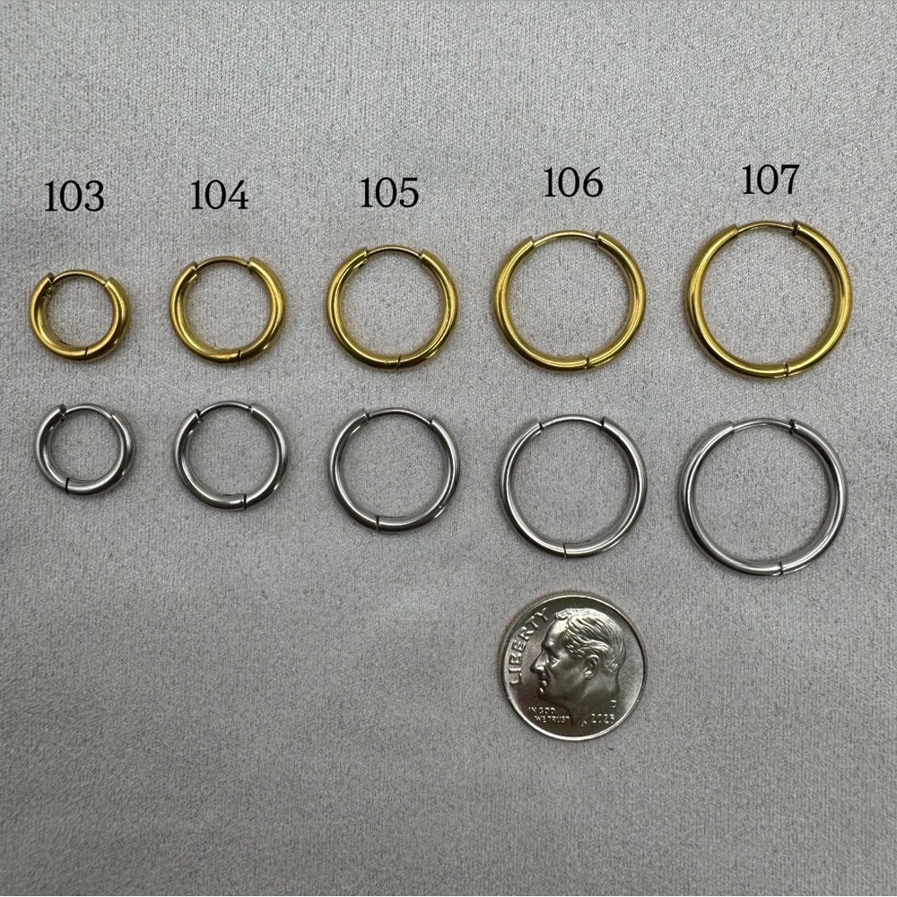 #105 | 11 mm | Hoop/ Huggie Earrings - Silver