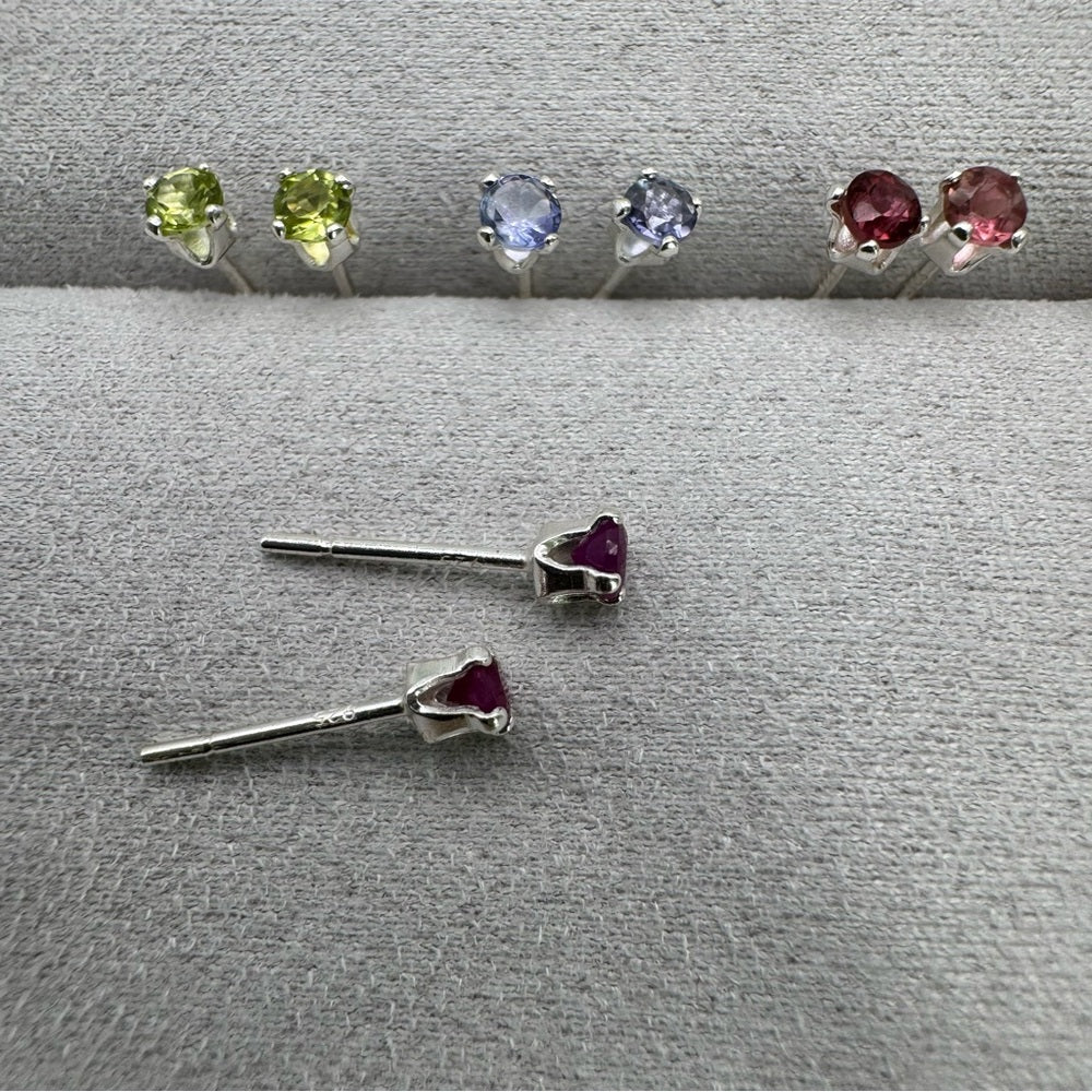Birthstone S925 Mini Stud Earrings