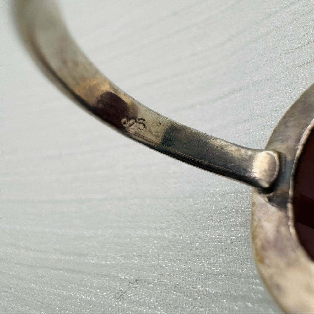 S925 Oval Carnelian Ring