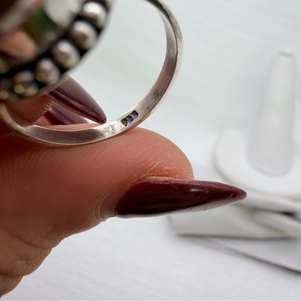 S925 Faceted Tigers Eye Ring