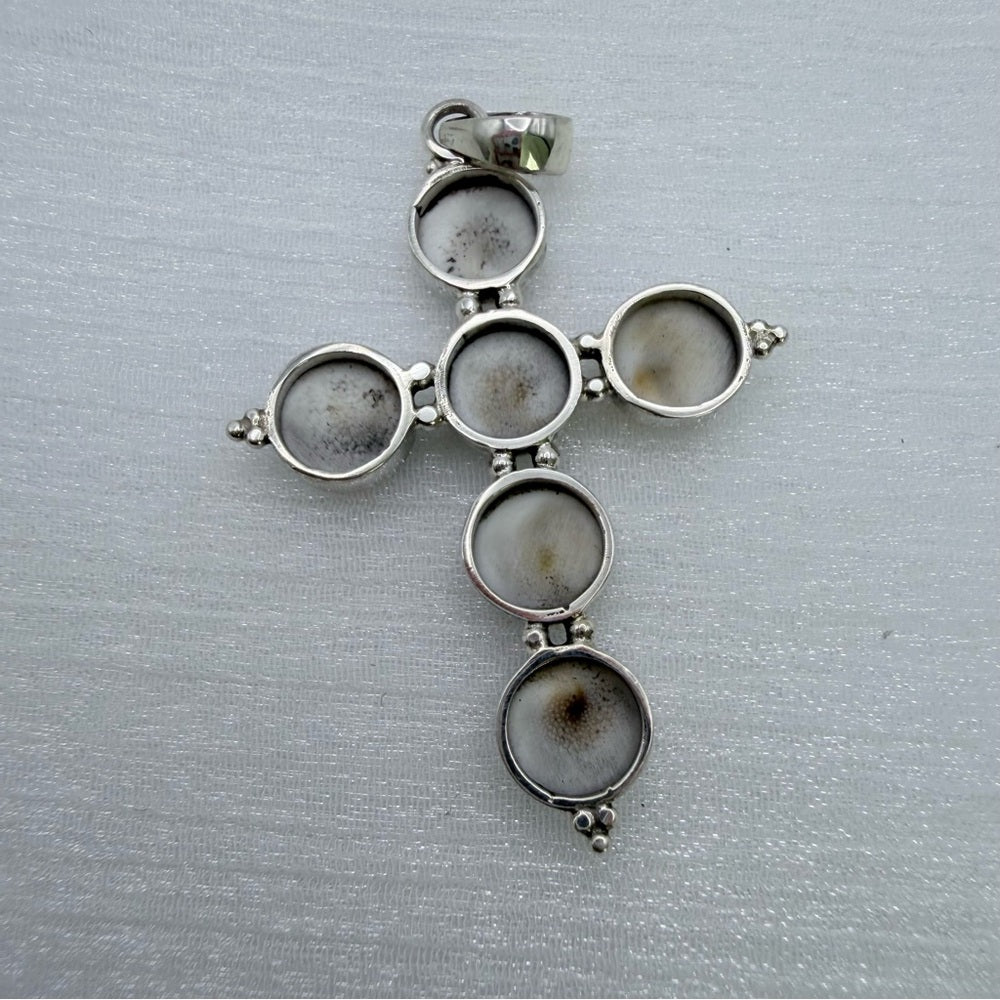 S925 Shiva Shell Cross Pendant