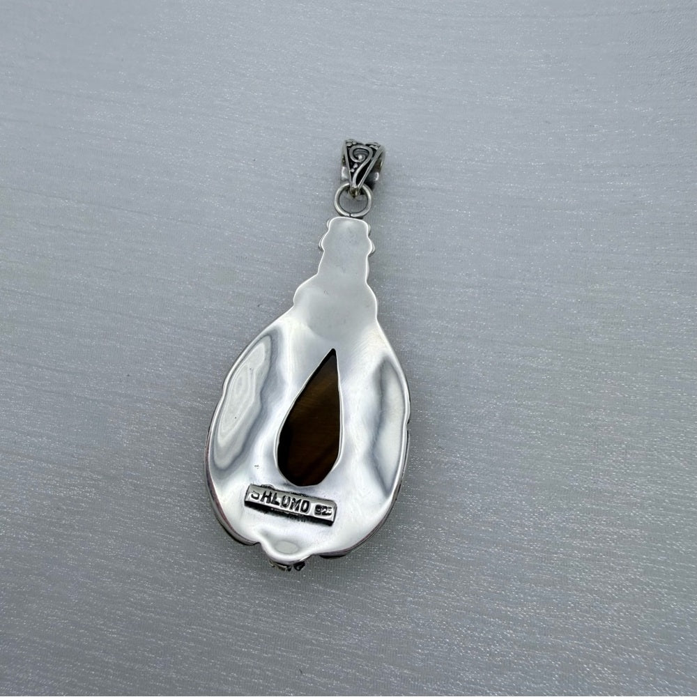 S925 Tigers Eye Pendant