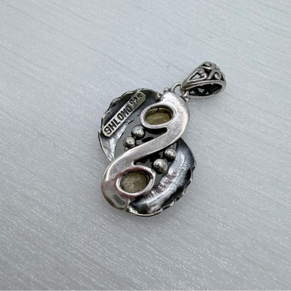 S925 Citrine Turtle Pendant