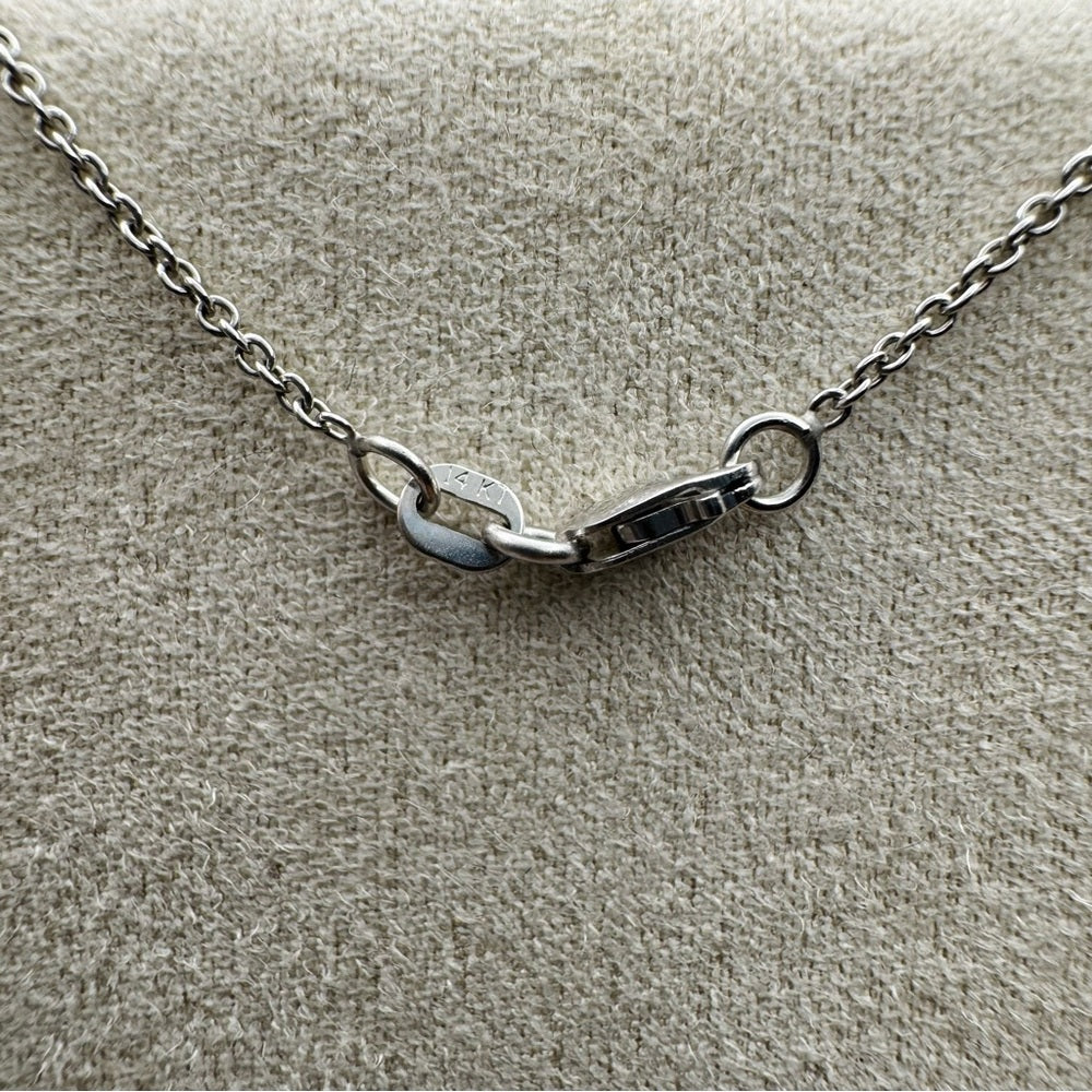 Solid 14k White Gold Rolo Chain Necklace