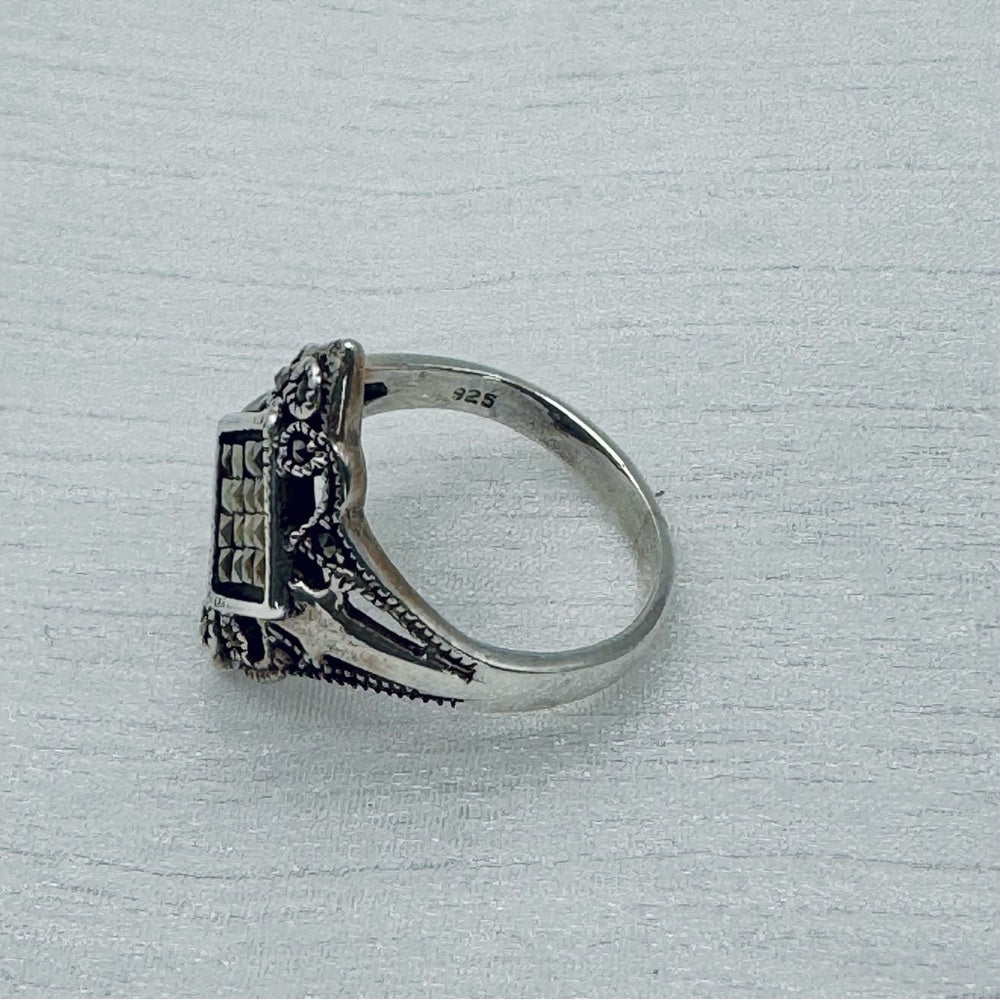 Marcasite Diamond Shaped Ring