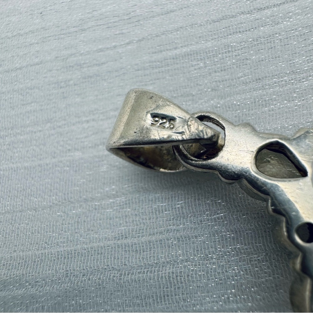 Ruby Zoisite Oval Sterling Silver Pendant