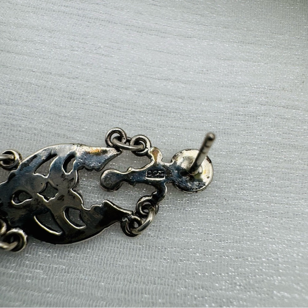 S925 Marcasite Winged Earrings