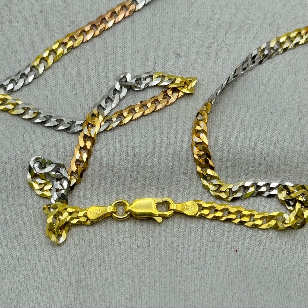 S925 Tri Color Chain Necklace 21β