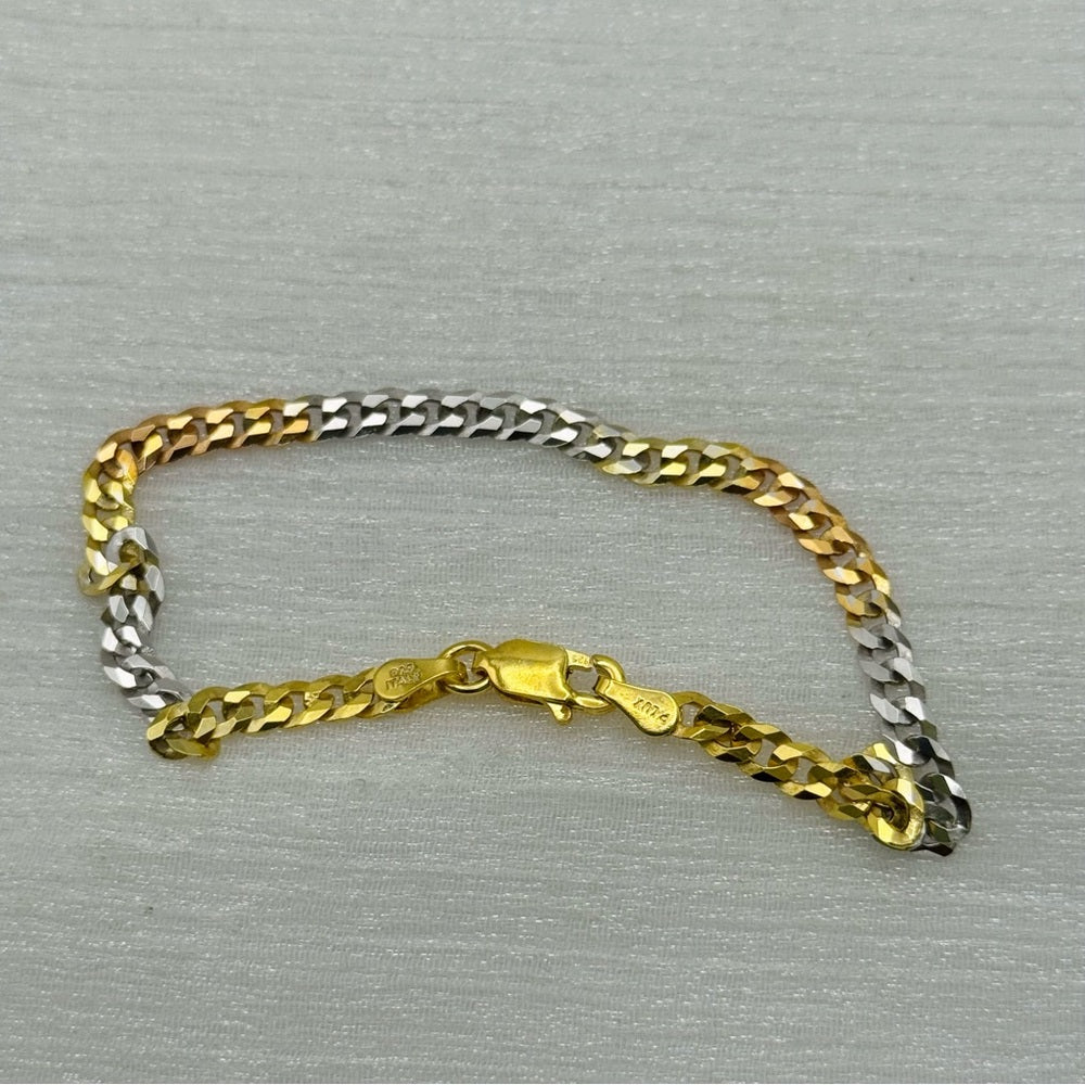 S925 Tri Colored Sterling Silver Bracelet