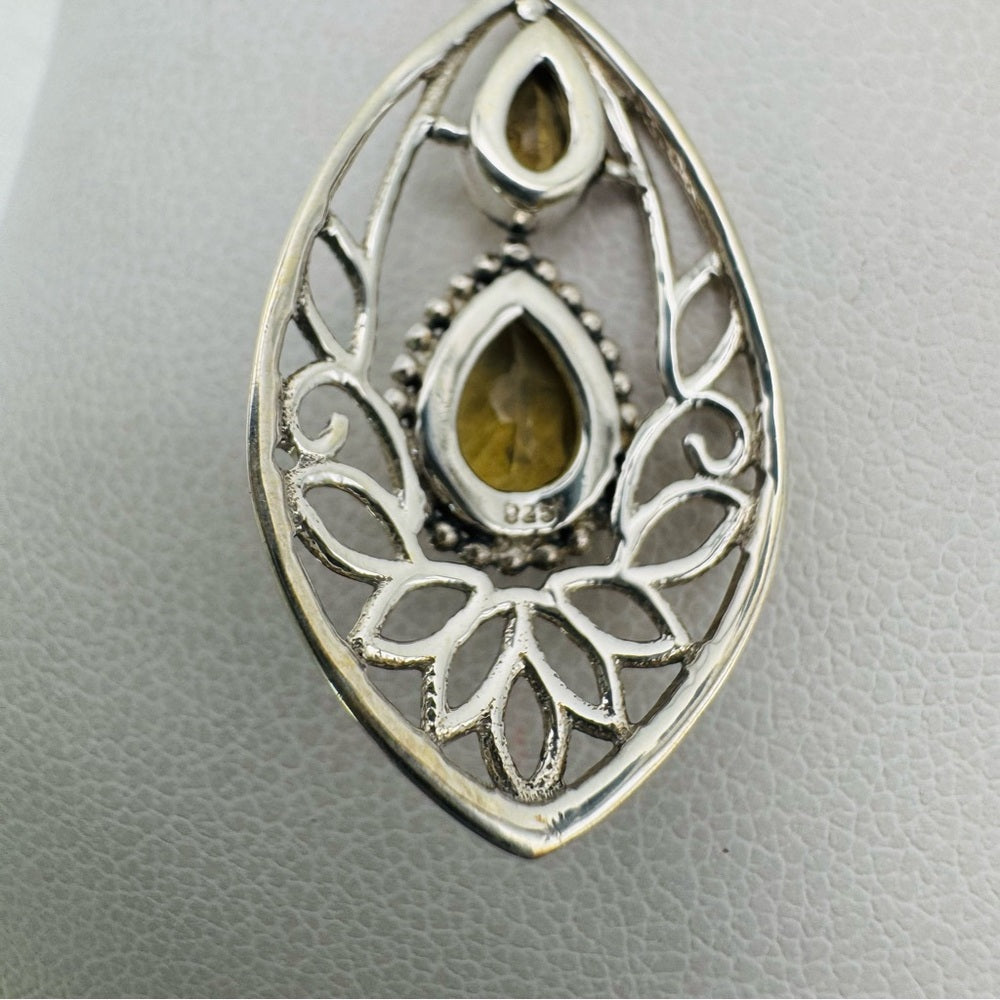 S925 Citrine Dangle Earrings