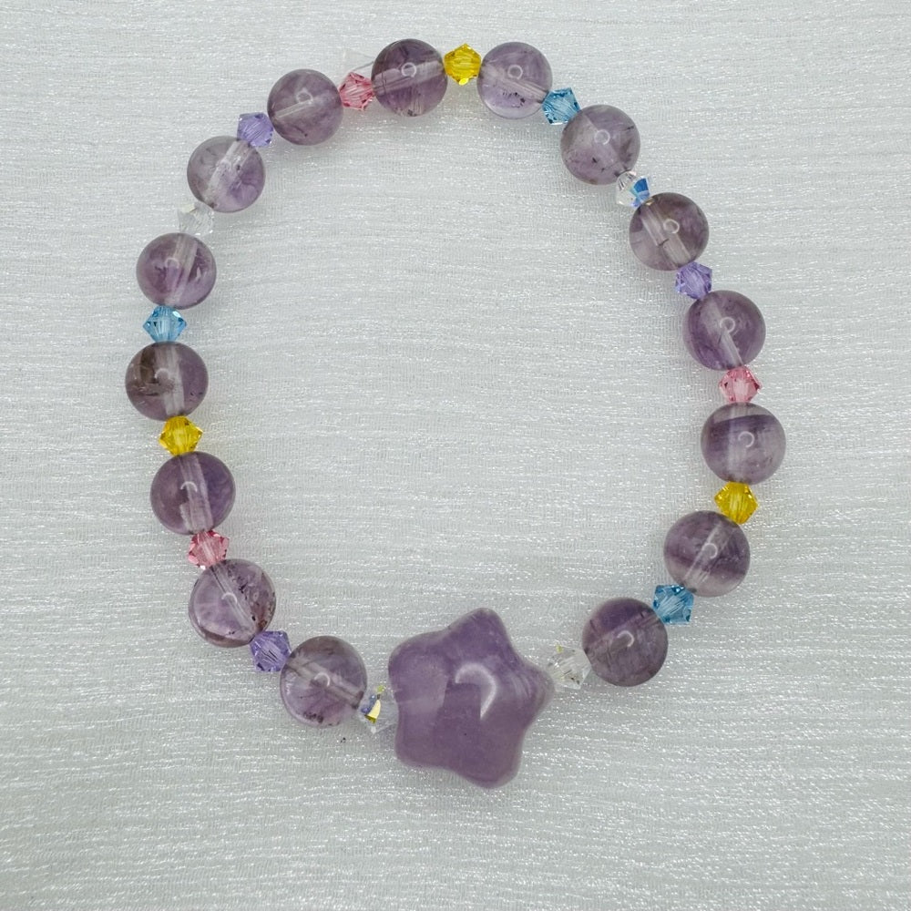 Purple Amethyst Star Stretchy Bracelet