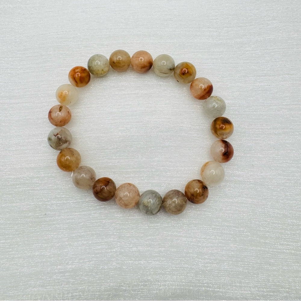 Fire Quartz Gemstone Stretchy Bracelet
