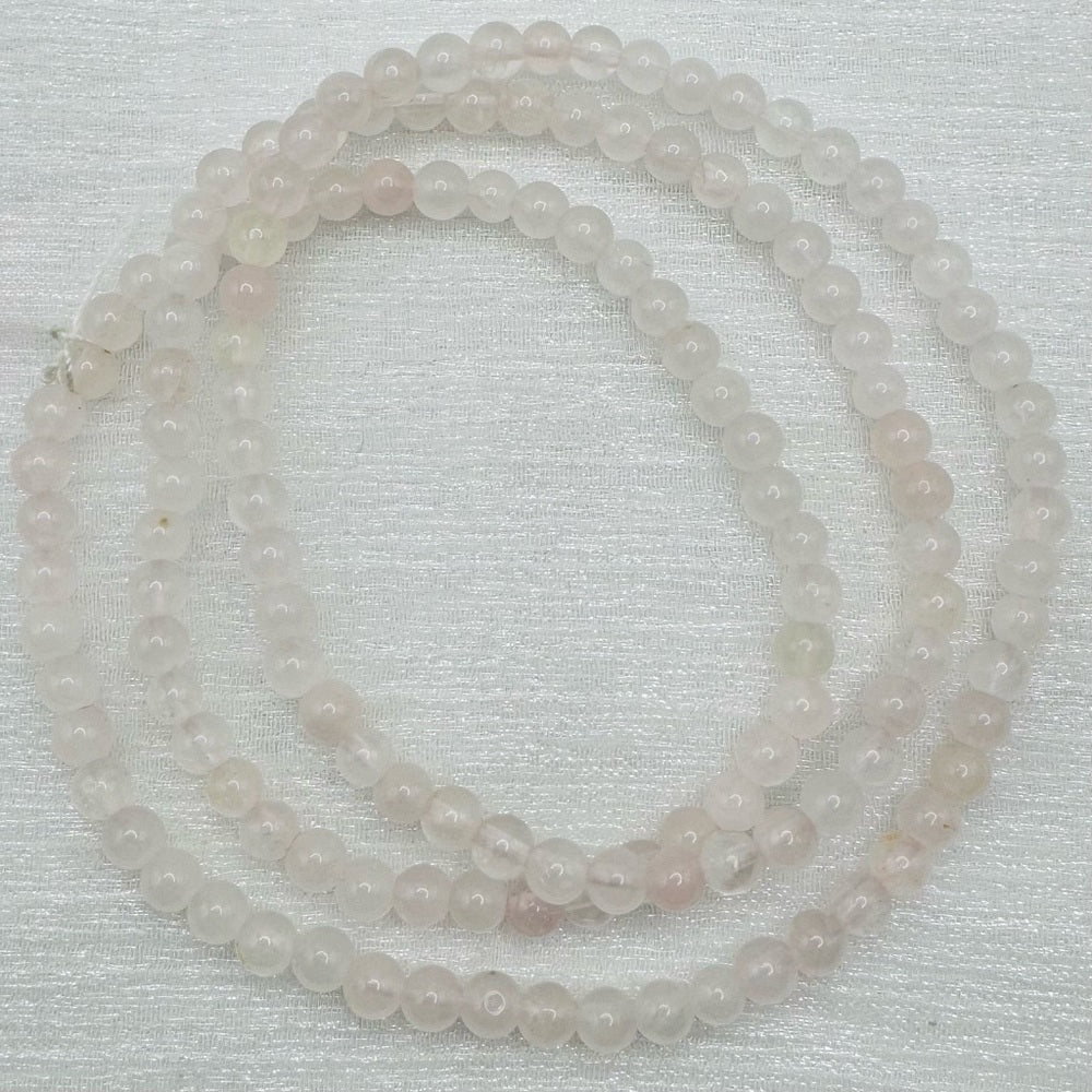 Rose Quartz Gemstone Triple Strecthy Bracelet