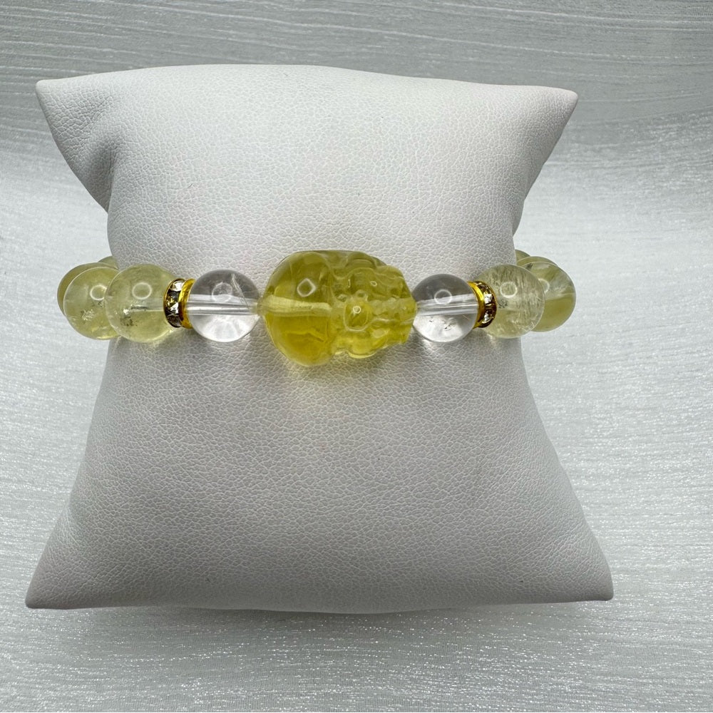Lemon Quartz Gemstone Stretchy Bracelet